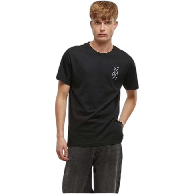 Mister Tee - Peace Sign EMB Heren Tshirt - L - Zwart