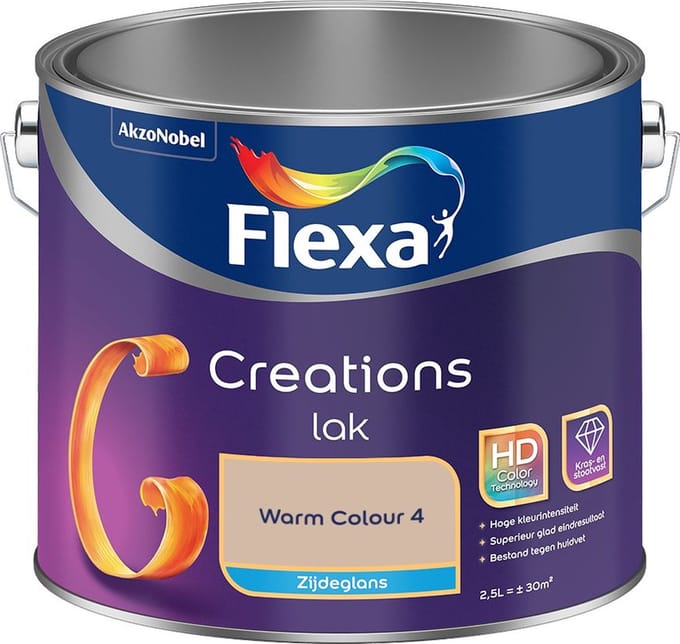 Flexa - Creations Lak Zijdeglans - Warm Colour 4 - Mengverf - 2,5 L