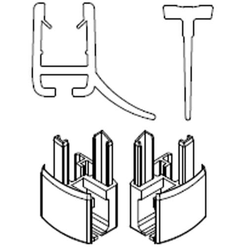 HSK Exclusive water deflector profile set for round shower, complete E85059-4