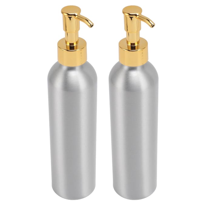 2 stuks Aluminium Lotion Pompfles Herbruikbare Pompkop Lege Cosmetische Dispenser Container voor Shampoo white