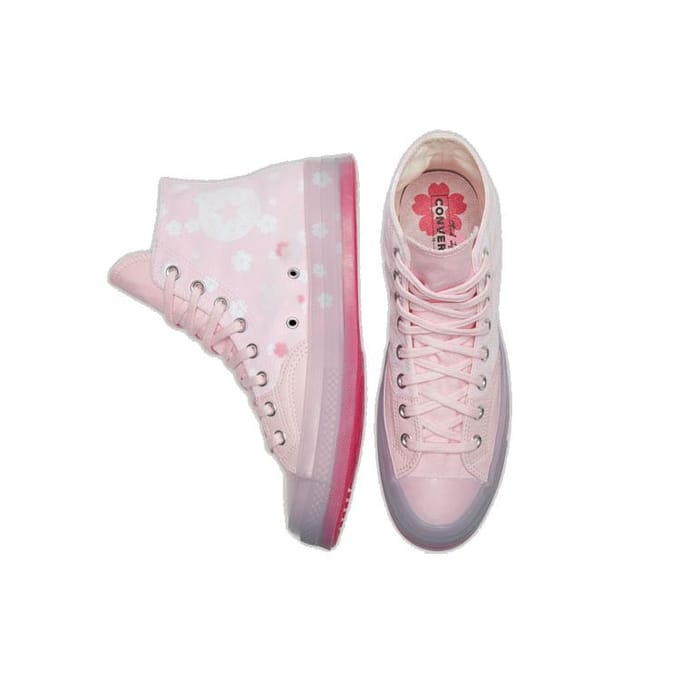 Converse Chuck 70 High Sakura Fleur de Cerisier Baskets Unisexe Rose Blanc 166752C 39 white