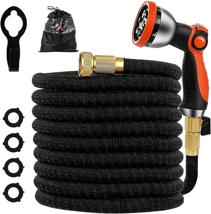 Tuinslang - Flexibele slang - Tuin water geven - Messing connector - 25ft - Groen