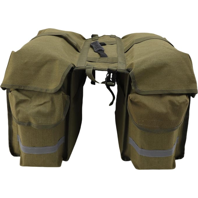 Sacoche Double de Selle de Vélo Toile Étanche Grande Capacité Sacoche Double Latérale pour Porte-Bagages Arrière de Vélo pour Cyclisme black