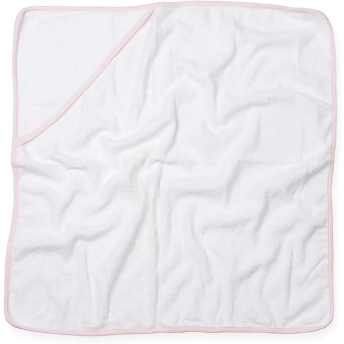 Baby Handdoek met capouchon/Babies' Hooded Towel, TC36, wit/roze