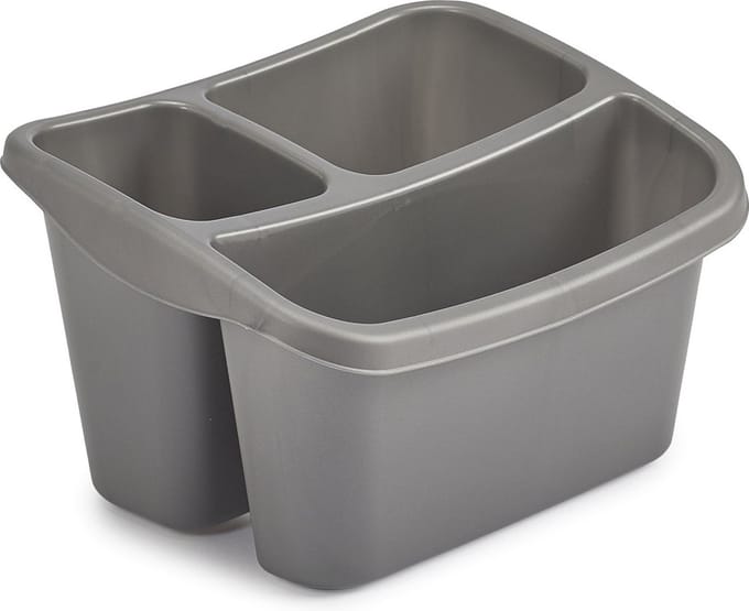 Whitefurze Gootsteenorganiser - Kunststof - 20 x 24 x 15 cm - Grijs