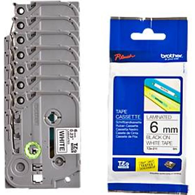 Brother voordeelset 6 mm lint beletteringssystemen TZe-211, 6 + 1 GRATIS