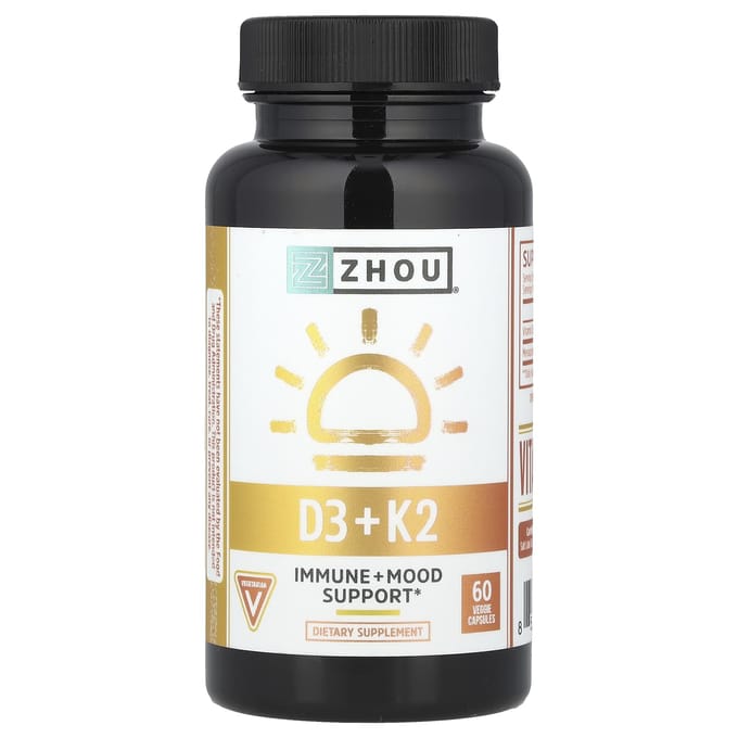 Zhou Nutrition, D3 + K2, 60 vegetarische capsules