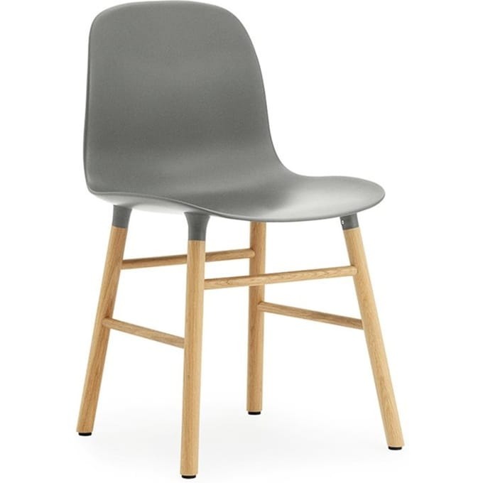Normann Copenhagen - Form stoel met houten frame - grijs - eiken - 4 - 6 Wochen