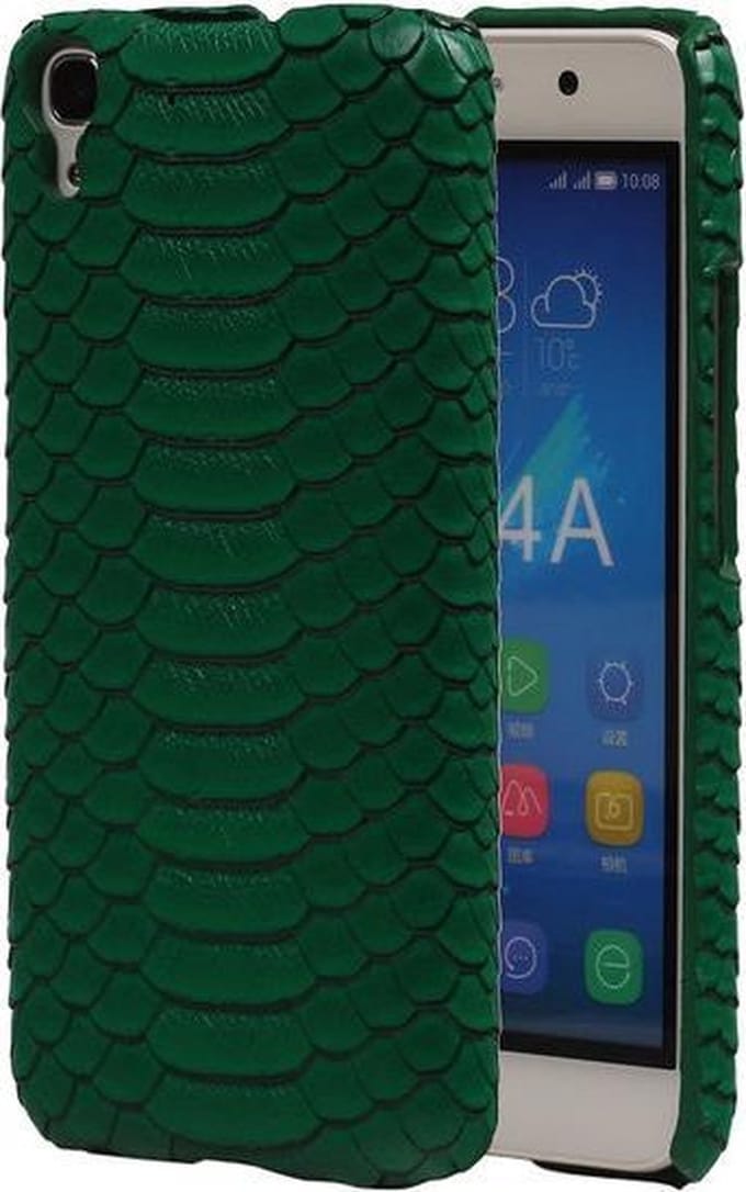 Groen Slang Hardcase Backcover Huawei Honor Y6 Hoesje