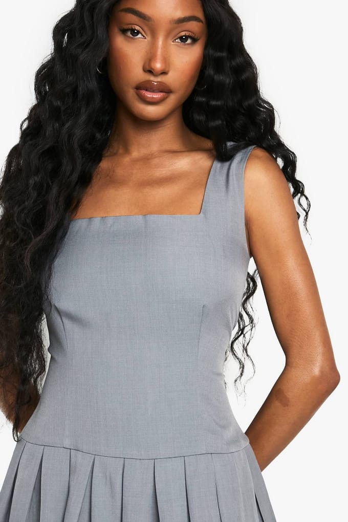 boohoo Dames Geplooide Puffball Mini Jurk | Grijs | Maat: 42