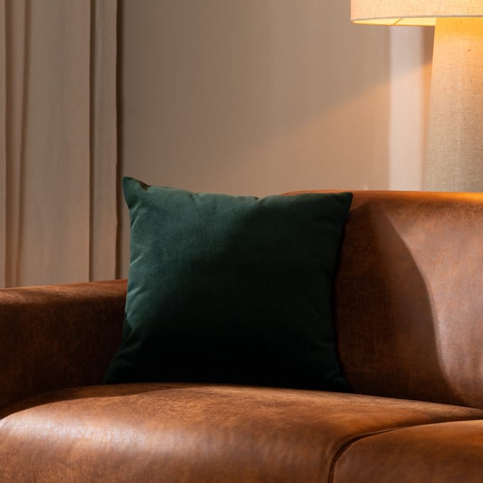 Bronx71® Sierkussen Anna velvet donkergroen 45 x 45 cm
