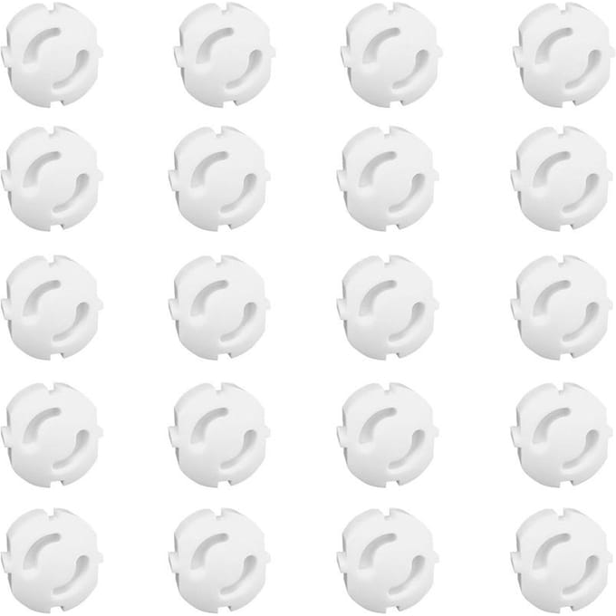 Lot de 20 caches de protection pour prises de courant murales blanc
