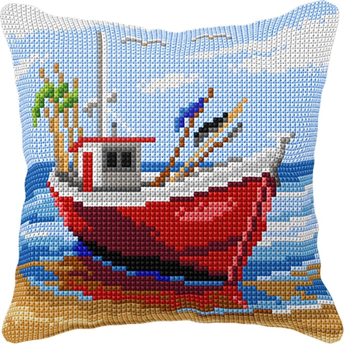 Kussenpakket Vissersboot borduurpakket - Orchidea