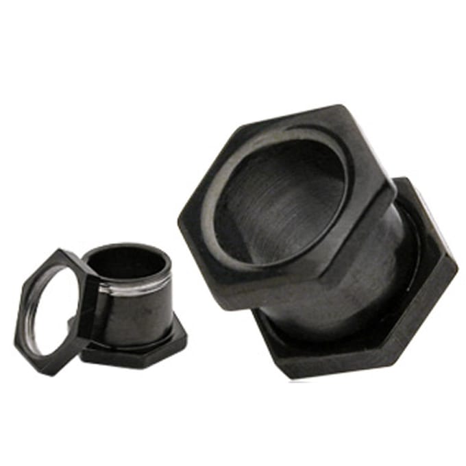 3 mm Screw-fit tunnel moer zwart