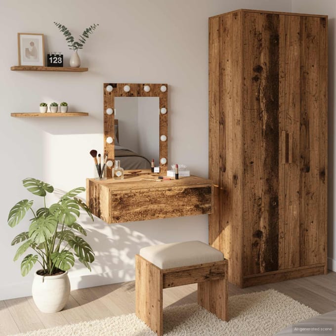 vidaXL - Kaptafel - Bruin - 60 - x - 40 - x - 70 - cm - Bewerkt - hout