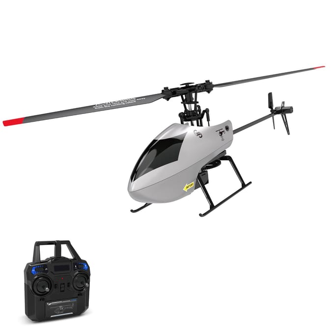 Hélicoptère télécommandé Drone télécommandé 2,4 GHz Stabilisation gyroscope 6 axes sans ailerons 1 battery argenté