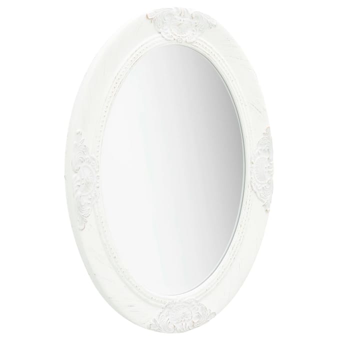 vidaXL - Wandspiegel - barok - stijl - 50x70 - cm - wit
