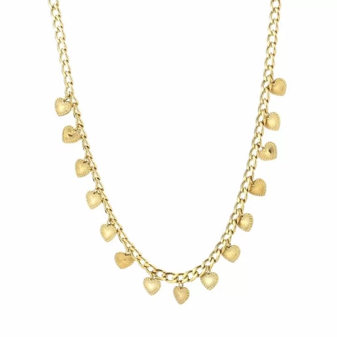 Ketting Bedels Stainless Steel - Goud - Hearts
