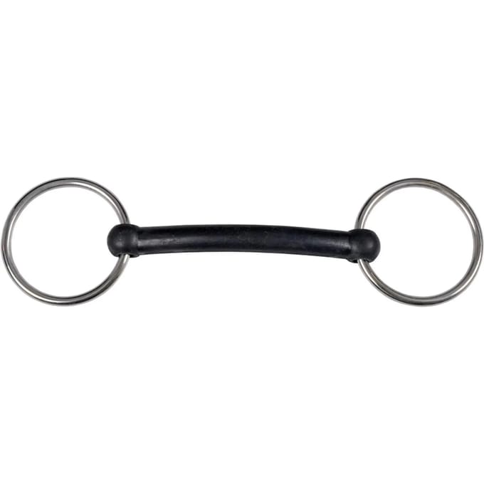 Mors met 2 ringen voor paard in rubber HorseGuard