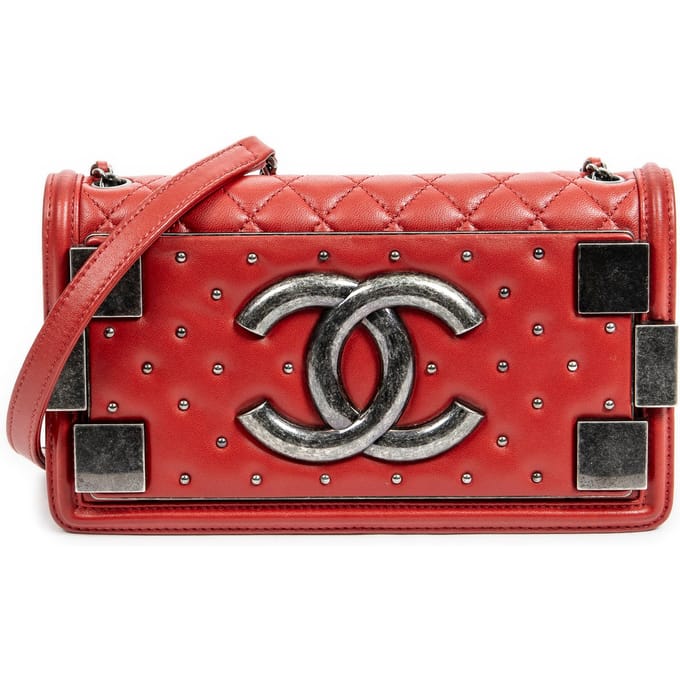 Studded Horizontal Boy Brick Flap  Schoudertas