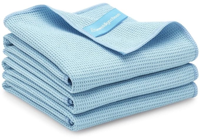 Geweldigschoon Droogdoeken - 45x60cm - 3 stuks - Microvezeldoeken - Maat M - Blauw