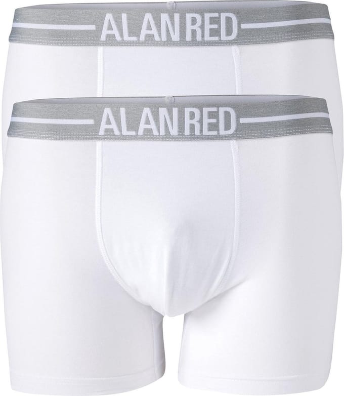 Alan Red Boxershort Wit 2Pack - Maat XL - Heren - Boxershorts