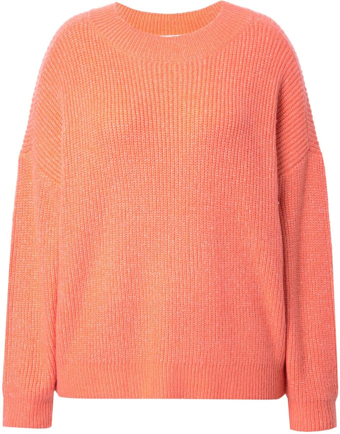 Studio Untold - Dames - Trui oversized ribbreisel - Koraal - Maat 50+