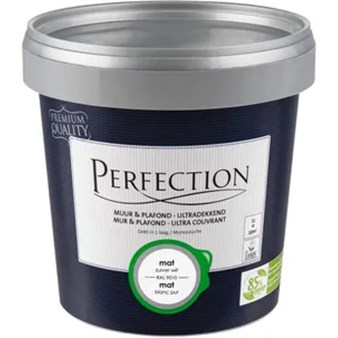 Perfection Muur & Plafond Muurverf - Mat - Zuiver Wit Ral 9010 - 1l