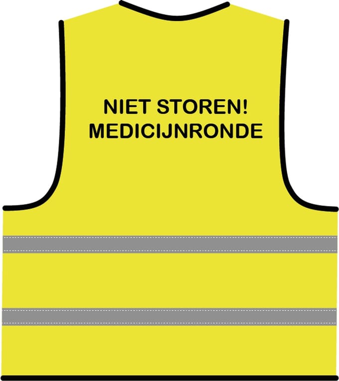 Medicatie hesje geel - veiligheidshesjes - one size maat - reflecterend