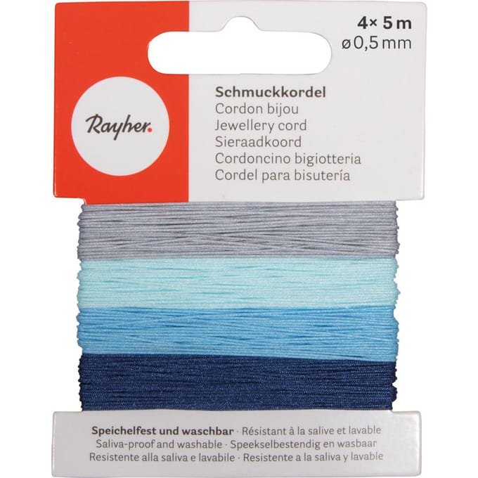 Sieraadkoord, 0,5 mm - Blauwe-Mix