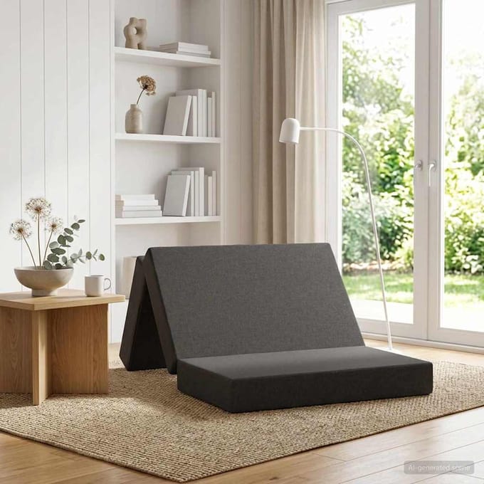 vidaXL - Vouwbare - Sofa - Bed - 100 - x - 67 - x - 45 - cm - Donkergrijs