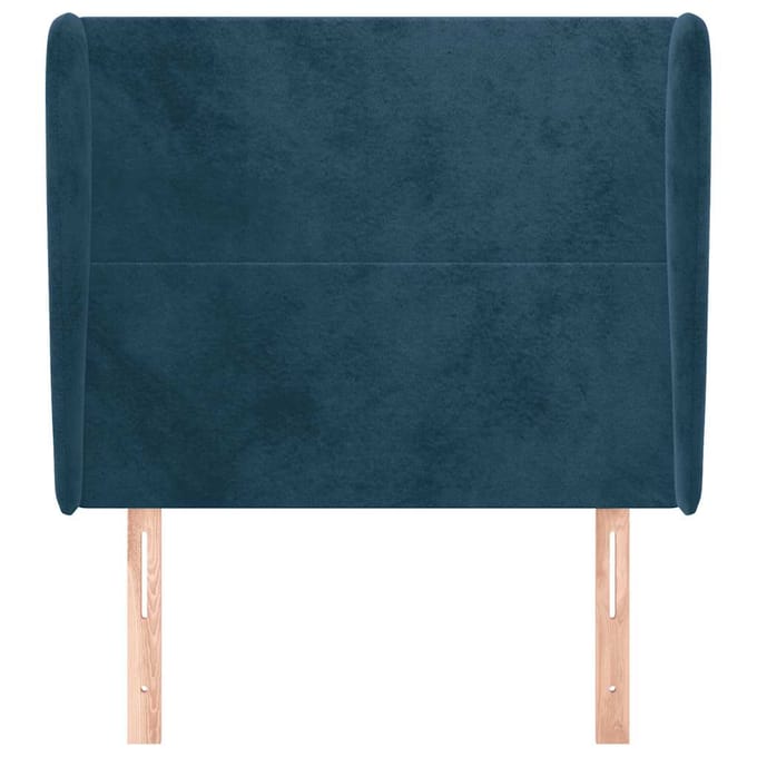 vidaXL - Hoofdbord - met - randen - 93x23x118/128 - cm - fluweel - donkerblauw