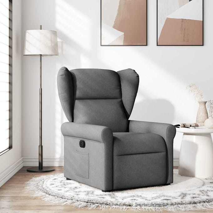 vidaXL - Fauteuil - verstelbaar - stof - donkergrijs