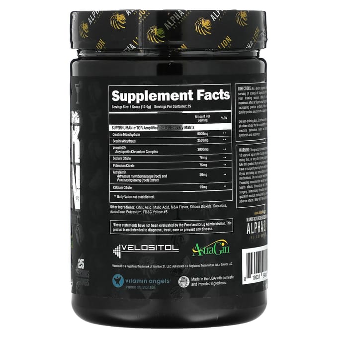 ALPHA LION, SuperHuman Post, Muscle Marg, Margarita Citron-Lime, 11,37 oz (322,5 g)
