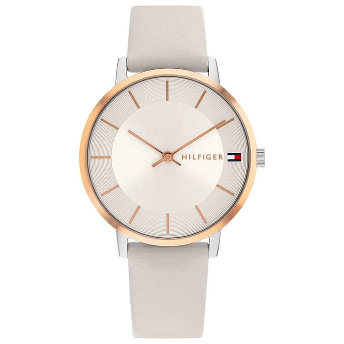 Tommy Hilfiger Pippa 1782671 Horloge - Leer - Grijs - Ø 35 mm