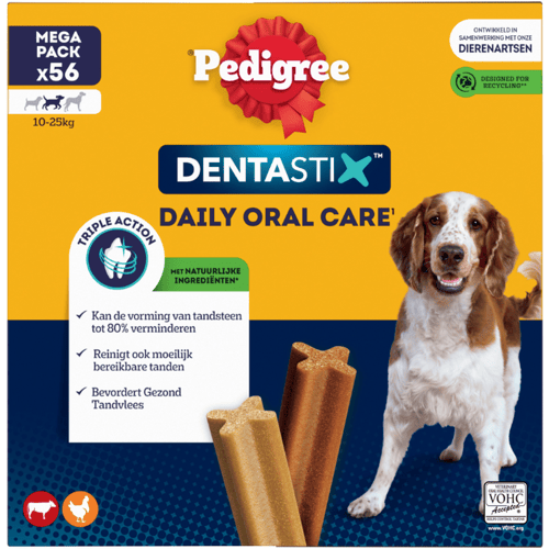 Pedigree Dentastix Medium Kauwstaaf - Gebitsverzorgende Hondensnack - 56 Stuks