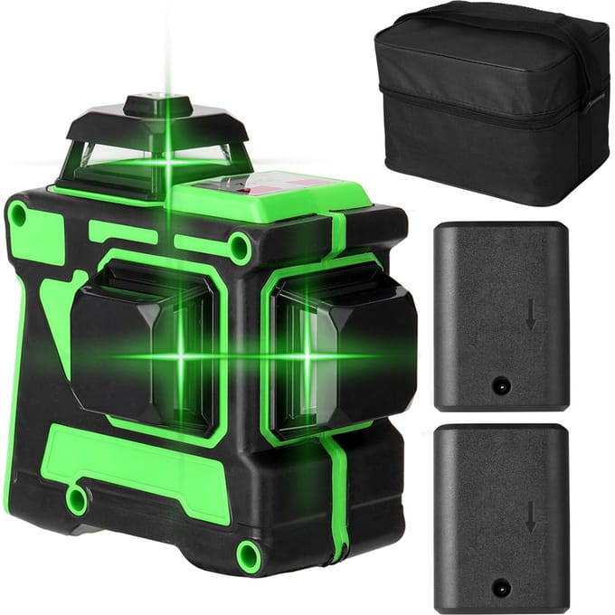 Multifunctioneel 3D 12-lijnen laserwaterpasinstrument Verticale horizontale lijnen met zelfnivellerende functie US plug one battery