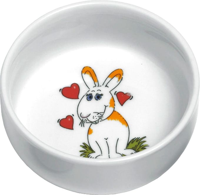 Flamingo Konijnenaccessoire Voederbak - 11 cm - Wit