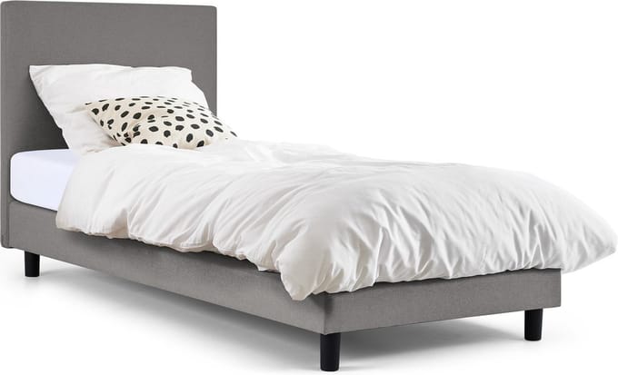 Maxi Box Ambra met Silver Pocket Deluxe Foam matras - 90 x 200 cm - light grey
