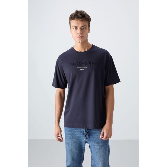 Oversized Katoen-Polyester Logo T-Shirt