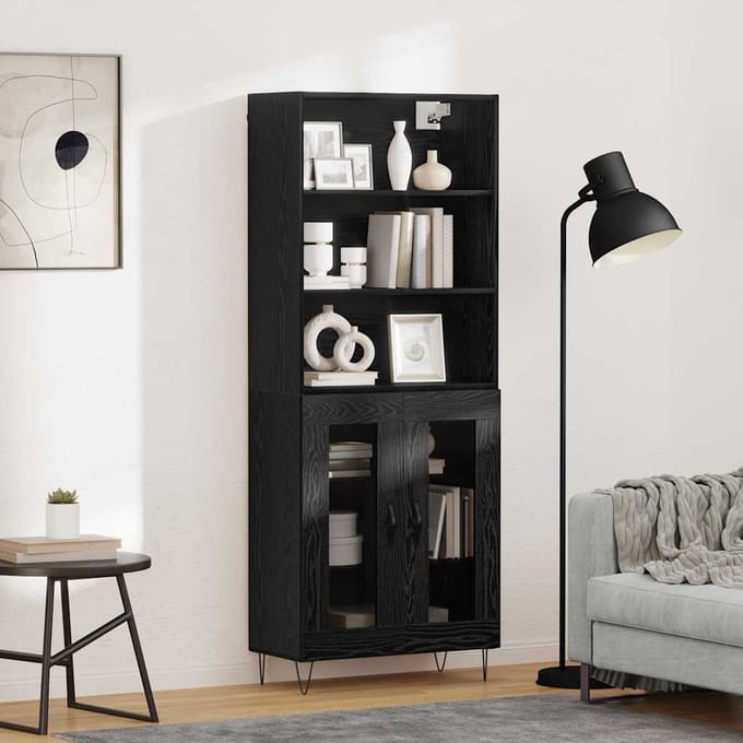 vidaXL - Highboard - 2 - st - Zwart - Eiken - 69,5 - x - 34 - x - 180 - cm