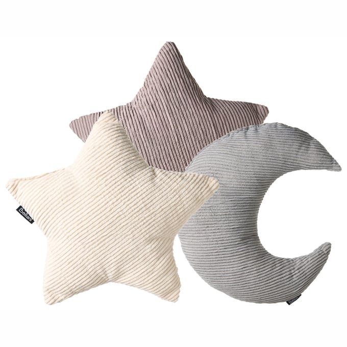 LUNA - Set van 3 sierkussens - Gebroken wit/Grijs/Taupe - Corduroy