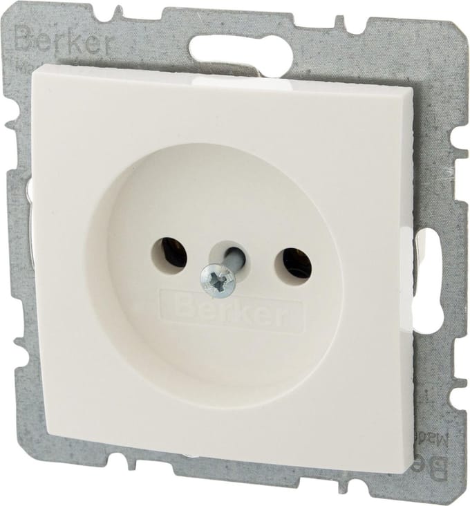 Berker S1 Inbouw Stopcontact - 1-voudig - Polarwit
