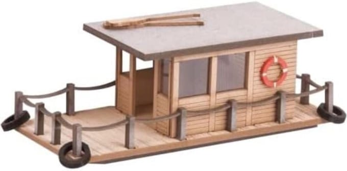 Huis Boot - Drijvend Huis - Modelbouw - Gedetailleerd Ontwerp - 8 x 3.4 x 3 cm - Gekleurd