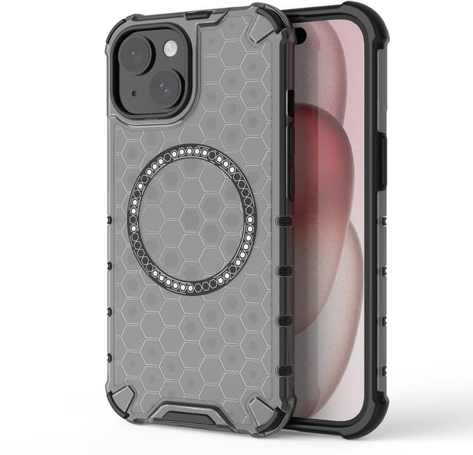 Solidenz HexArmor MagShield geschikt voor iPhone 15 Plus hoesje - Geschikt voor MagSafe - Zwart