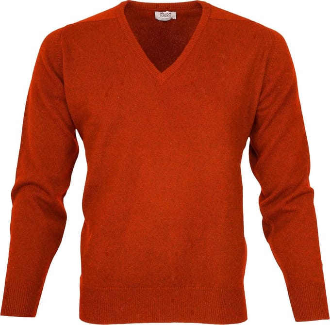 William Lockie V-neck Lamswol Ember - Maat M - Heren - Pullovers
