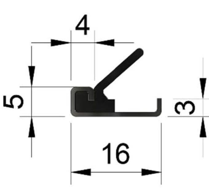 Tochtprofiel A4g In De Sponning 16Mm 2300Mm