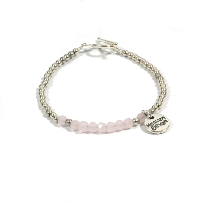 Heaven Eleven - dames - Armband - zilver - plating - soft - pink - glas