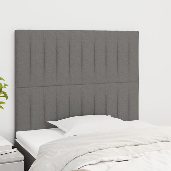 vidaXL - Hoofdbord - donkergrijs - 100x5x118/128 - cm - Stof