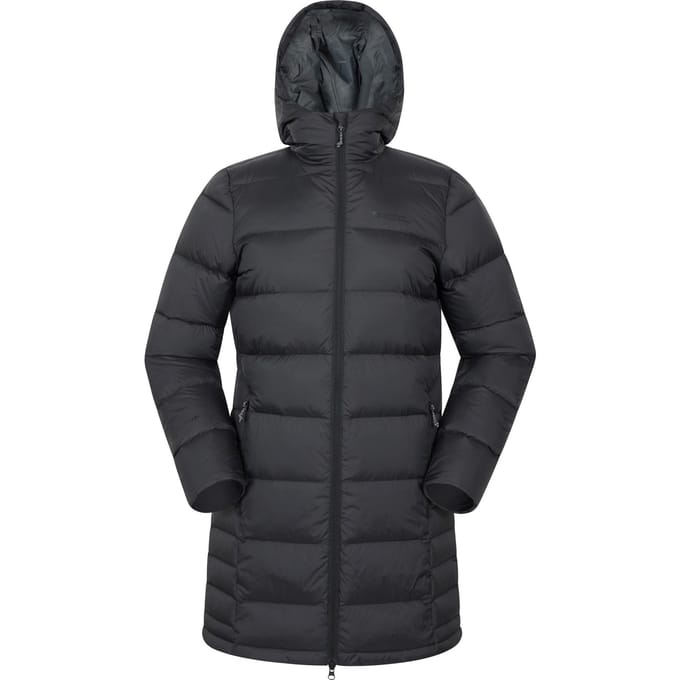 Mountain Warehouse Dames Stratus Extreme Opvouwbare Lange Donsjack (Zwart)